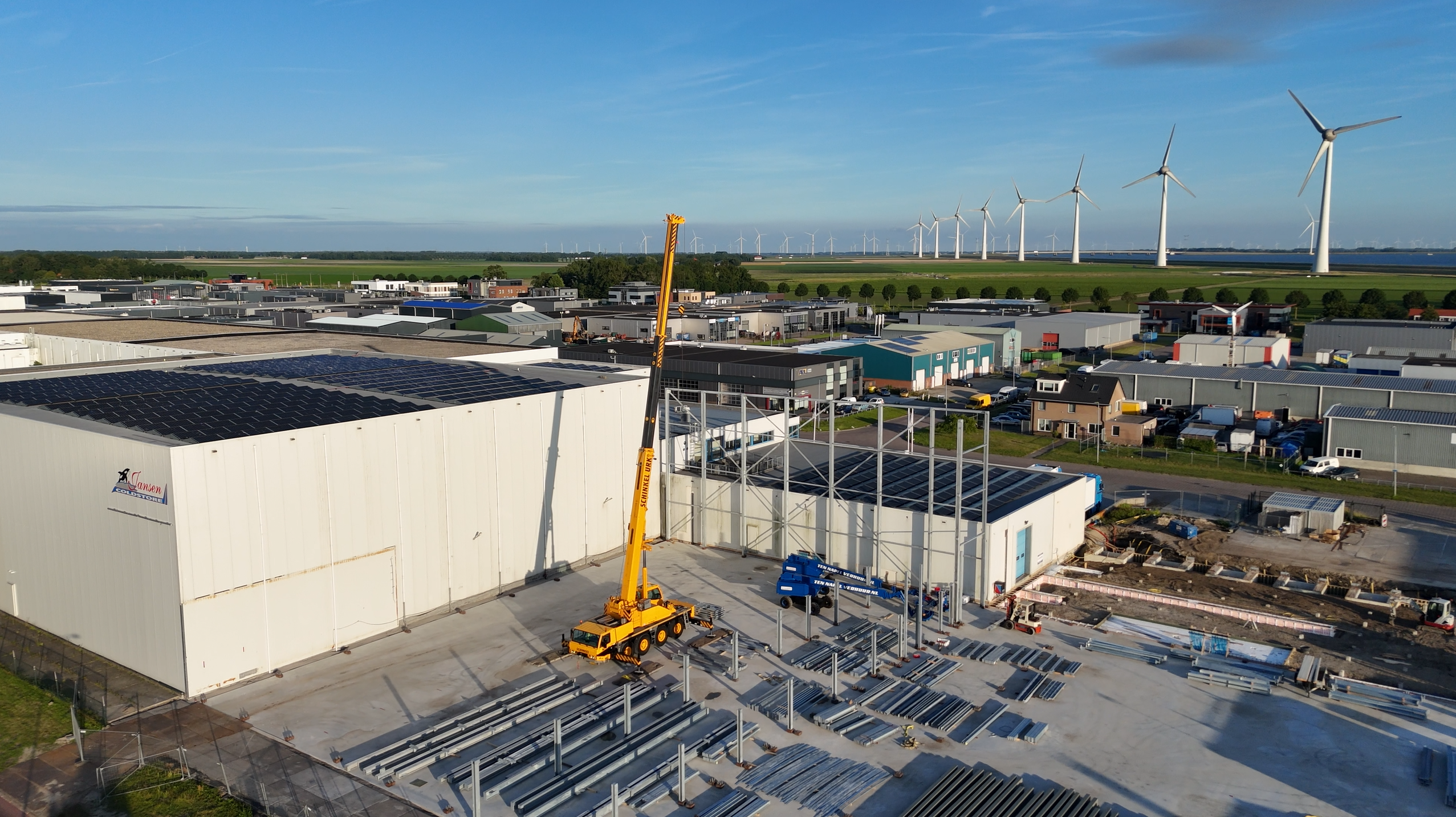 Drone voortgangsrapportage bedrijfspand door FlightMedia